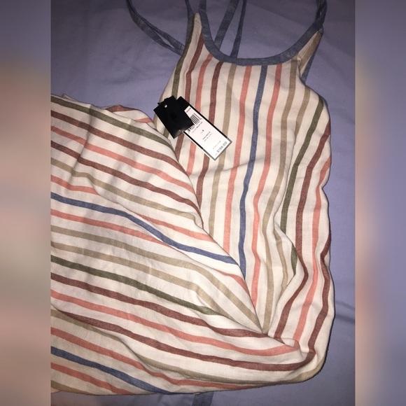 BCBGMaxAzria Blue Multi Striped Sleeveless Dress - Picture 7 of 12